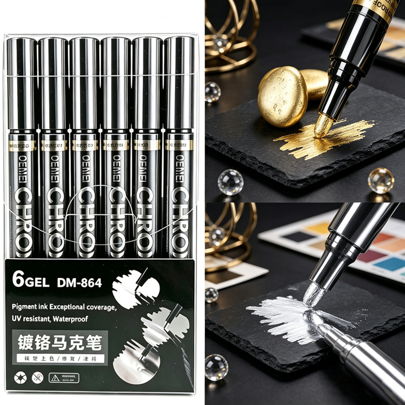 Reflector 5 In 1 - 1/3/5/12pcs Chrome Mirror Marker Pen Set,