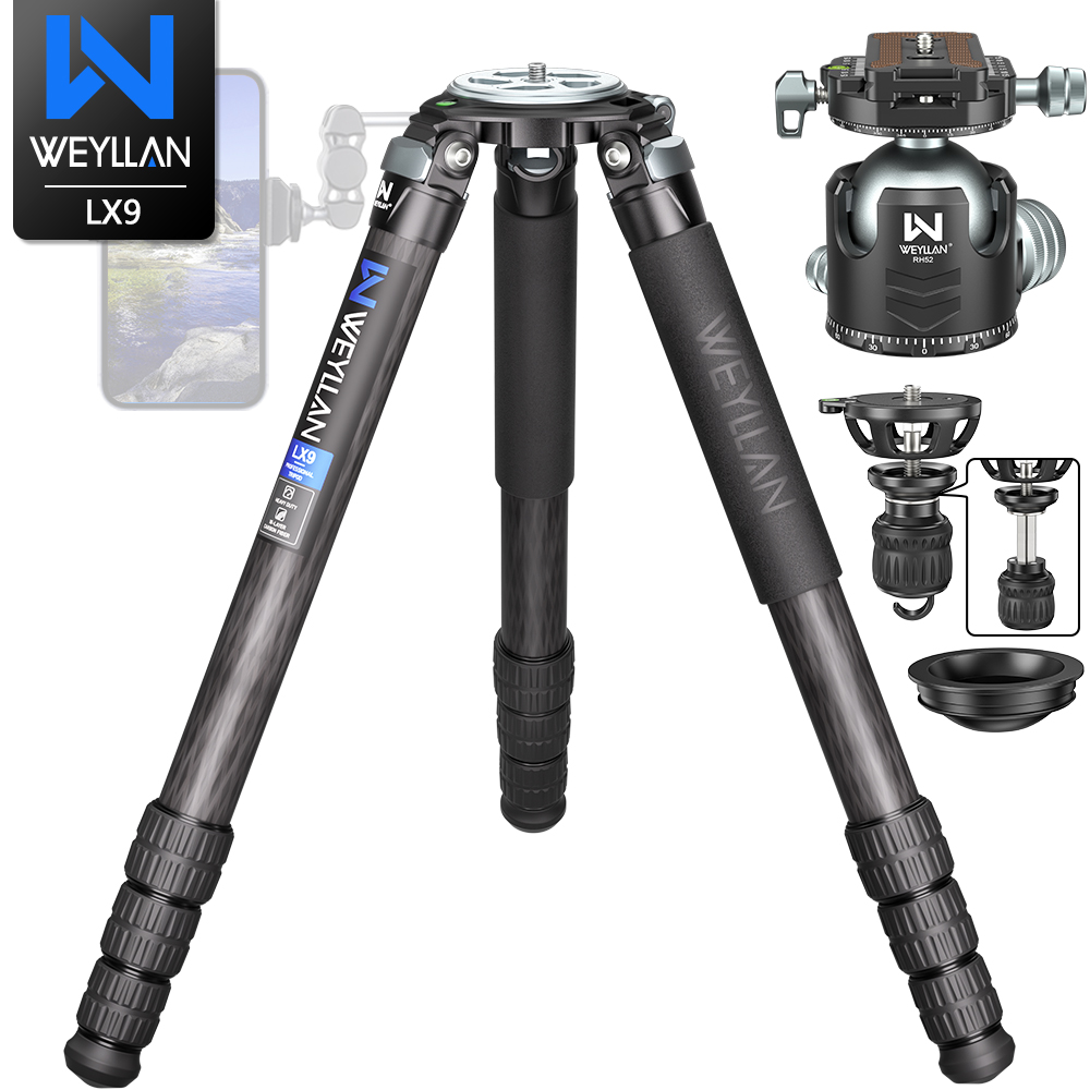 Camera Tripod Carbon - WEYLLAN LX9 Carbon Fiber Tripod Heavy