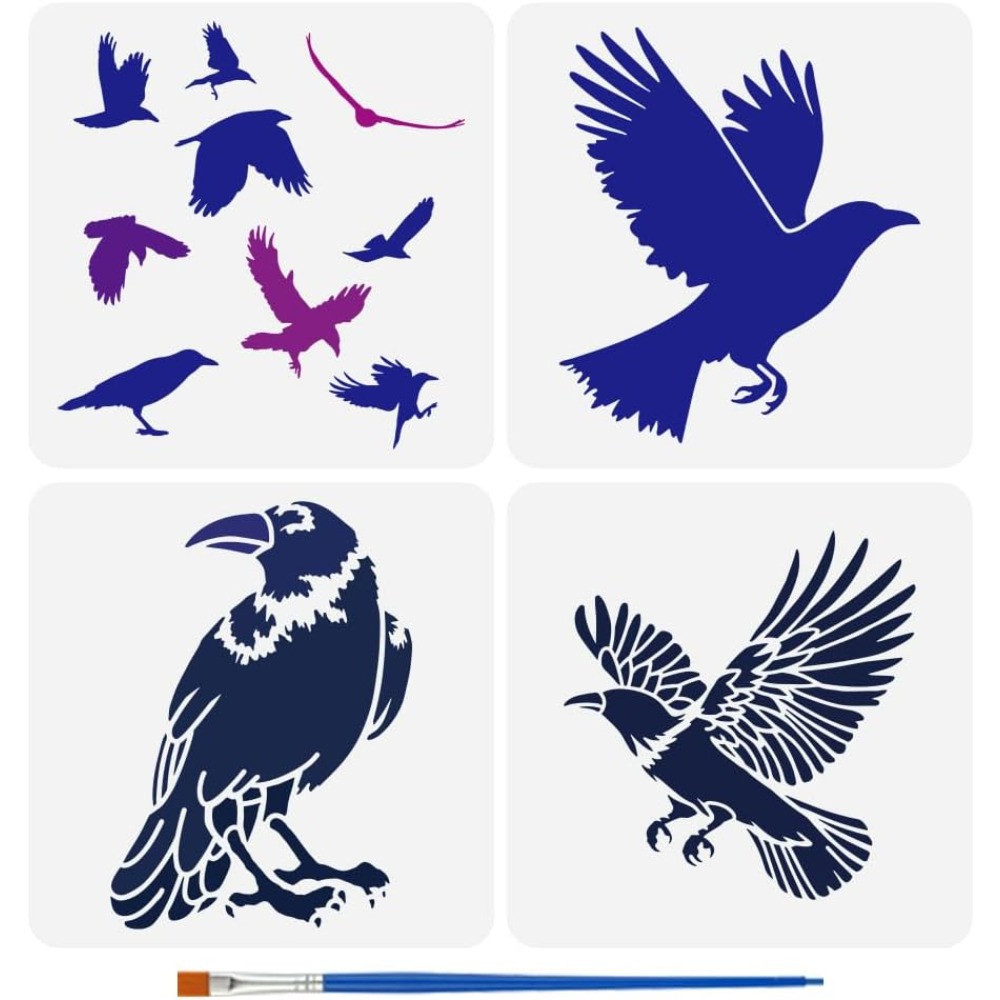 4PCS Flying Crow Stencil for P - Photography Technique review and price