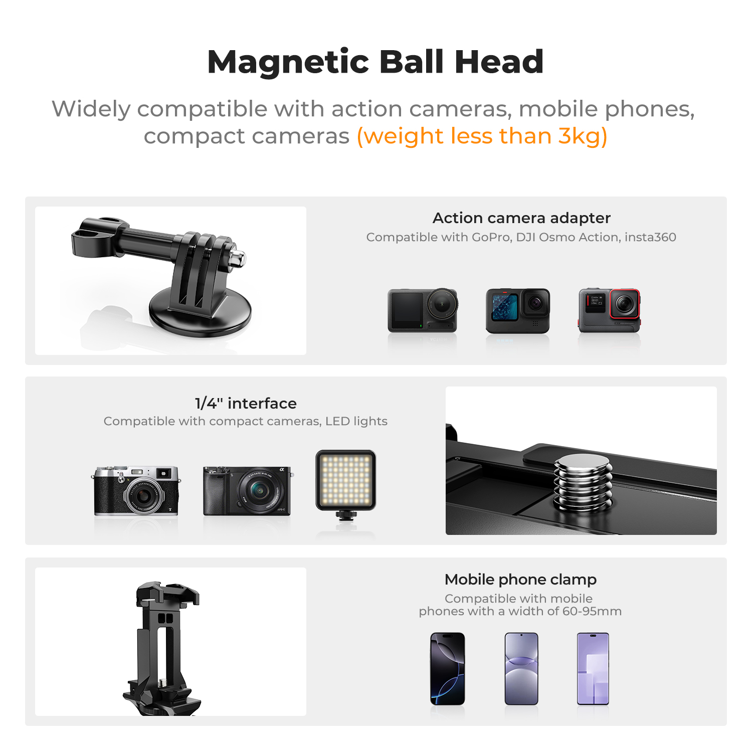 K&F CONCEPT Magnetic Camera Mo - Gopro Action Camera Hero 11 Black review and price