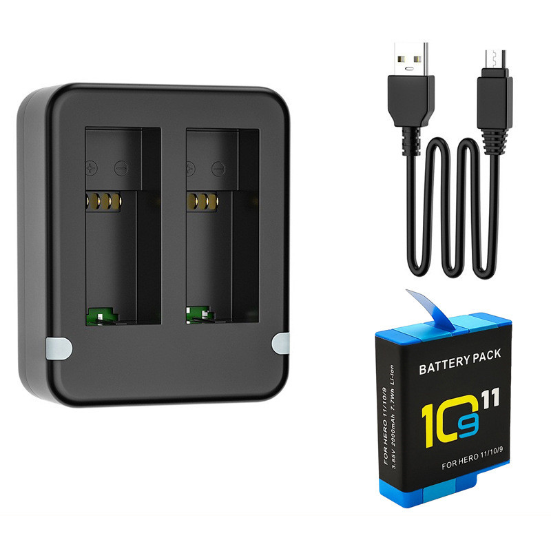 Dual Port Slot Double Battery  - Gopro Action Camera Hero 11 Black review and price