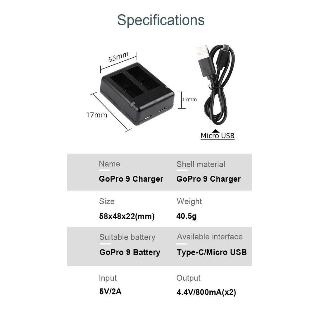 Go Pro 12 Dual Battery Charger - Gopro Action Camera Hero 11 Black review and price