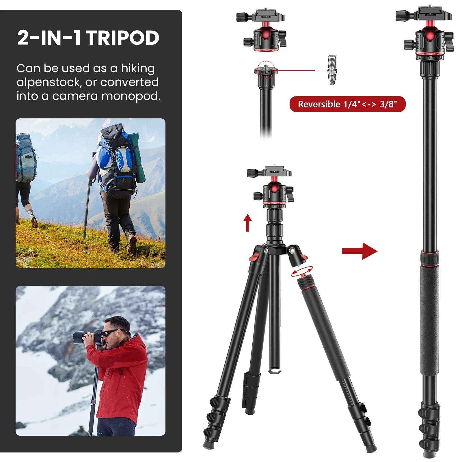 EVUMO GF2 Travel Tripod 1.73M  - Camera Tripod Carbon review and price