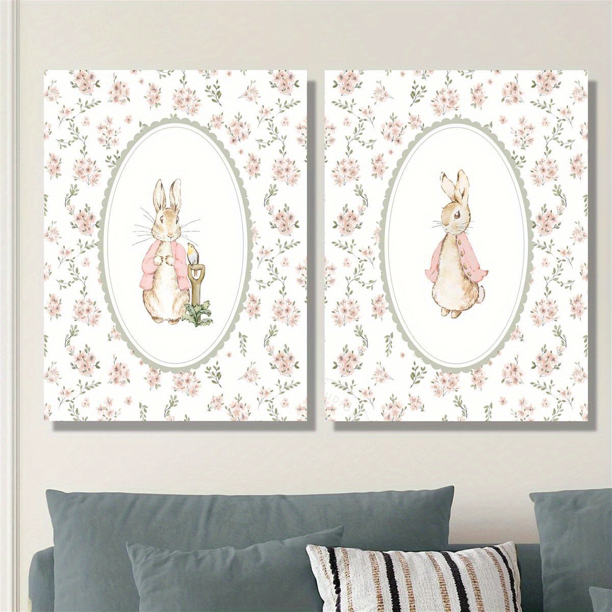 2pcs Retro Easter Rabbit Canva - Photography Types review and price