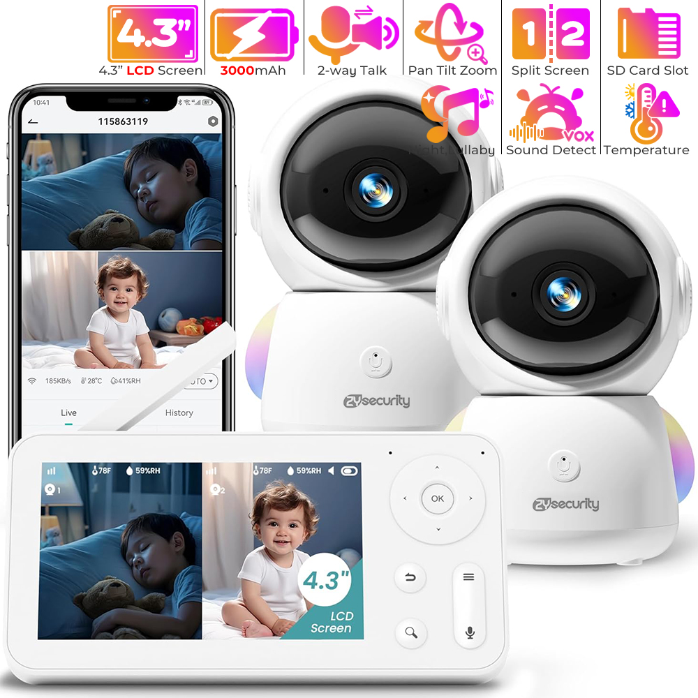 2K Baby Monitor with 2 Cameras - Photography Umbrella Lights review and price