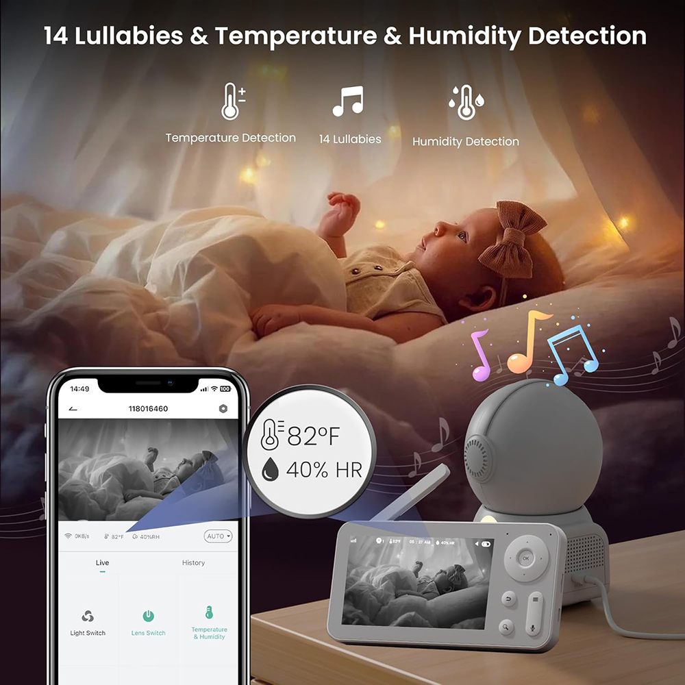 2K Baby Monitor with 2 Cameras - Photography Umbrella Lights review and price
